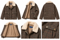 Women’s Plaid Sherpa Collar Jacket – Brown Check