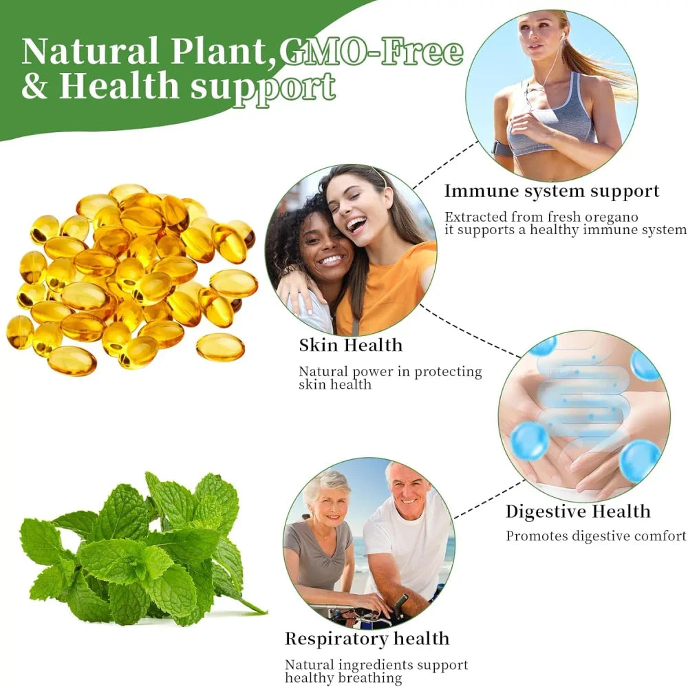 Oregano Oil and Black Seed Oil Supplement for Immune Support