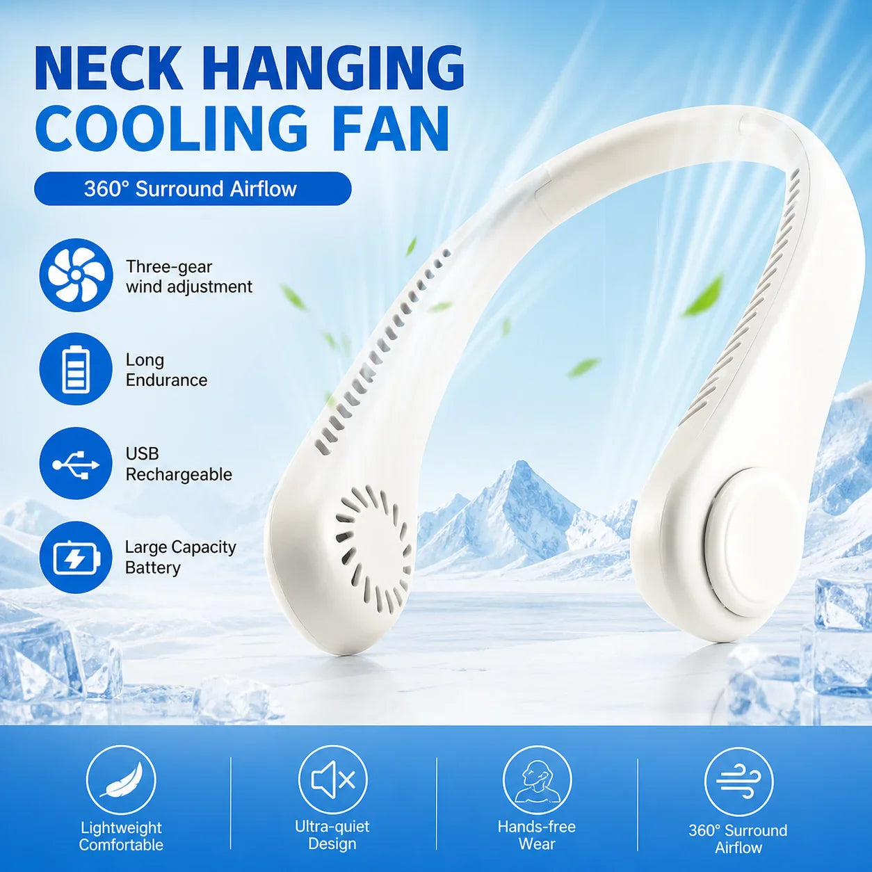 Wearable Cool Breeze Neck Fan