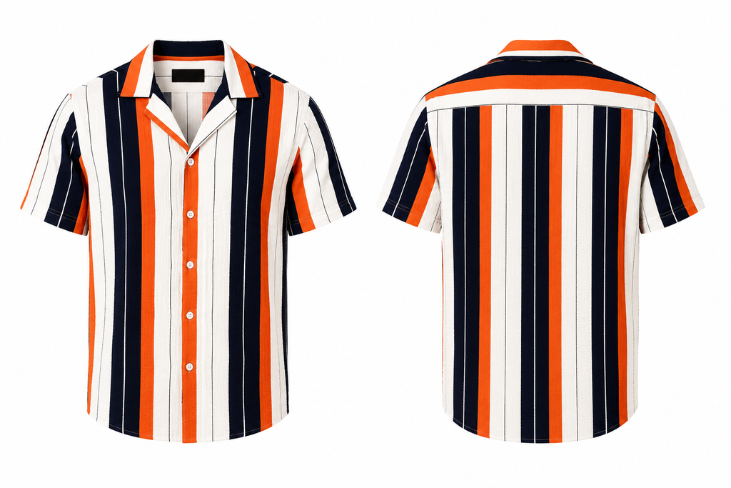Santorini Stripe Resort Shirt.Used(Like-New)