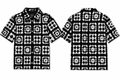 Men's Luxury Black & White Crochet Short Sleeve Shirt.Used(Like-New)