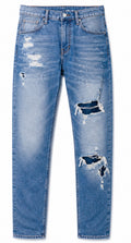 Men’s Distressed Slim Fit Jeans – Light Wash Blue.Used(Like-New)