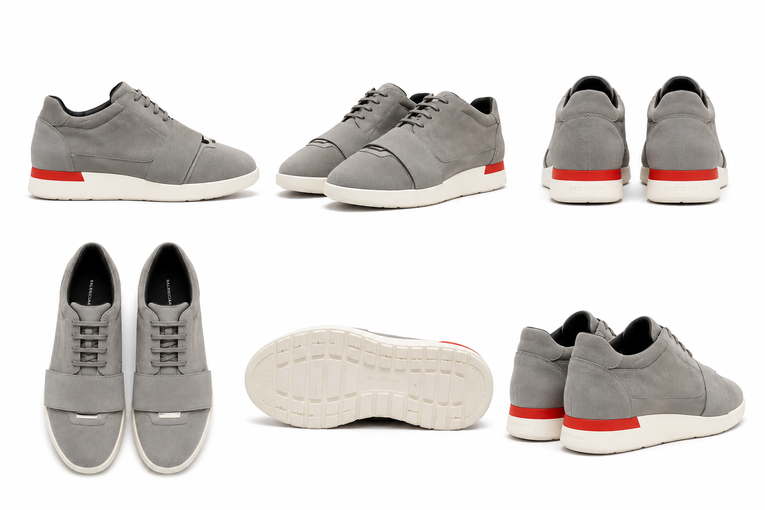Authentic Balenciaga Race Runners – Gray Suede – Used (Like New)