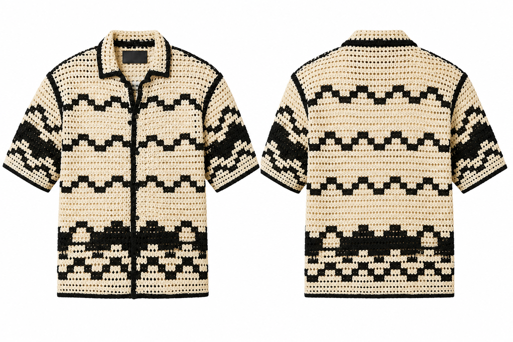 Monaco Crochet Knit Shirt.Used(Like-New)