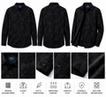 Men’s Black Floral Jacquard Dress Shirt – Luxury Slim Fit Button-Up. Used(Like-New)