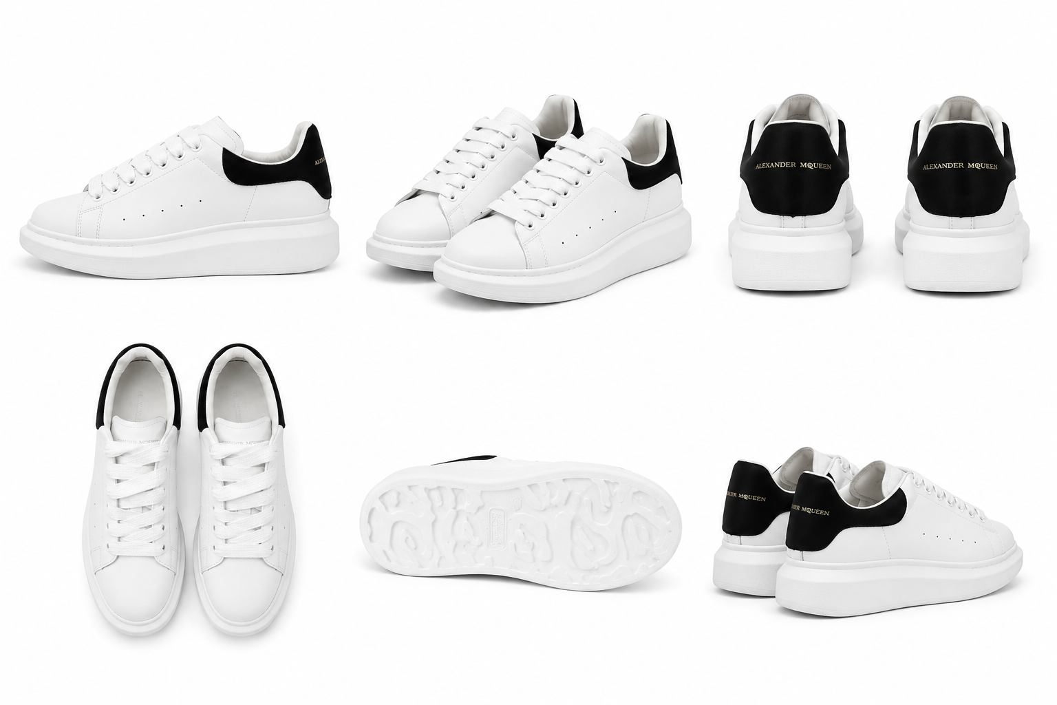 Alexander McQueen Oversized Sneakers – White/Black (Used – Like New)