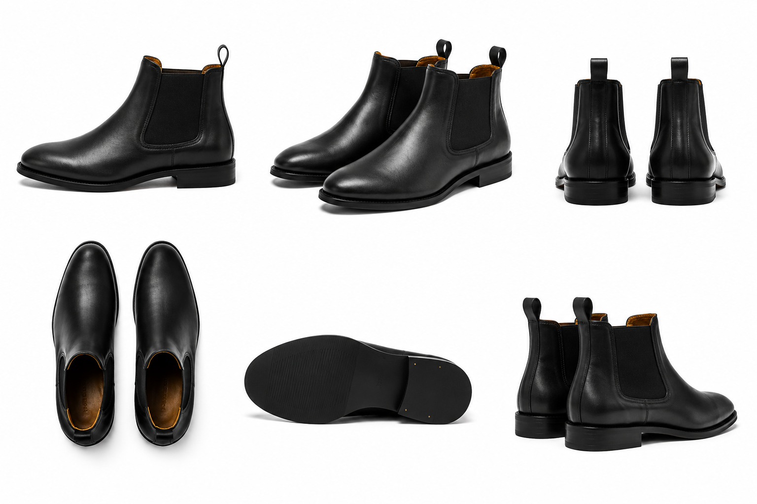Classic Black Leather Chelsea Boots. Used(Like-New)