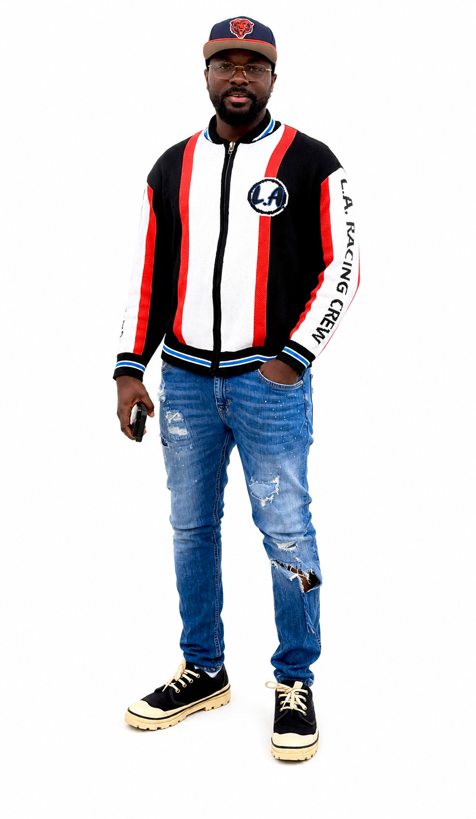 Monaco Racing Knit Bomber Jacket.Used(Like-New)
