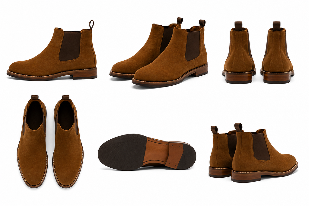 Men’s Brown Suede Chelsea Boots – Classic Slip-On Dress Boots. Used(Like-New)