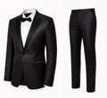 Men’s Black Slim Fit Tuxedo with Satin Lapel – Premium Formal Suit