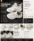 Men’s Urban Flex Lifestyle Sneakers – Ivory White.Used(Like-New)