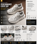 Men’s Everyday Performance Sneakers. Used(Like-New)
