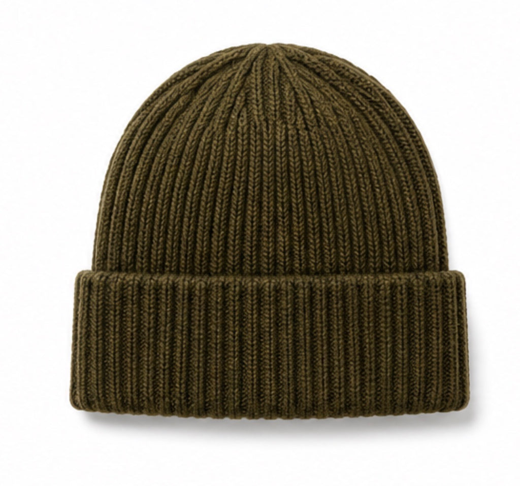 Classic Ribbed Knit Beanie – Red