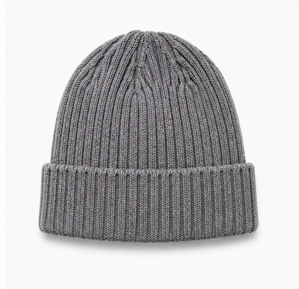 Classic Ribbed Knit Beanie – Red