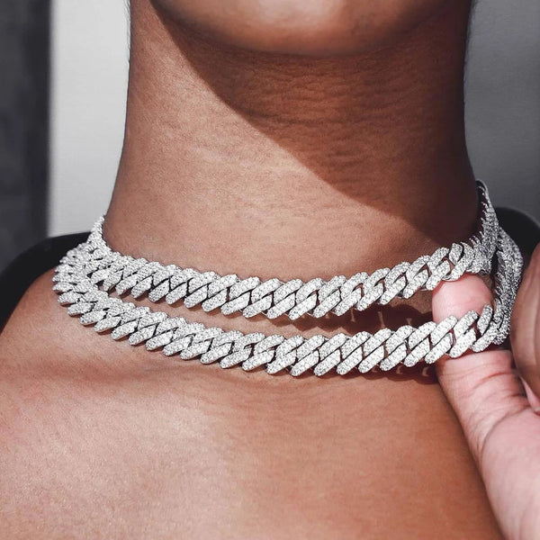 Shimmering Silver Cuban Necklace